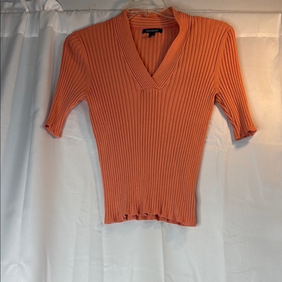 George Orange Ribbed Knit Top - Picture 2 of 7